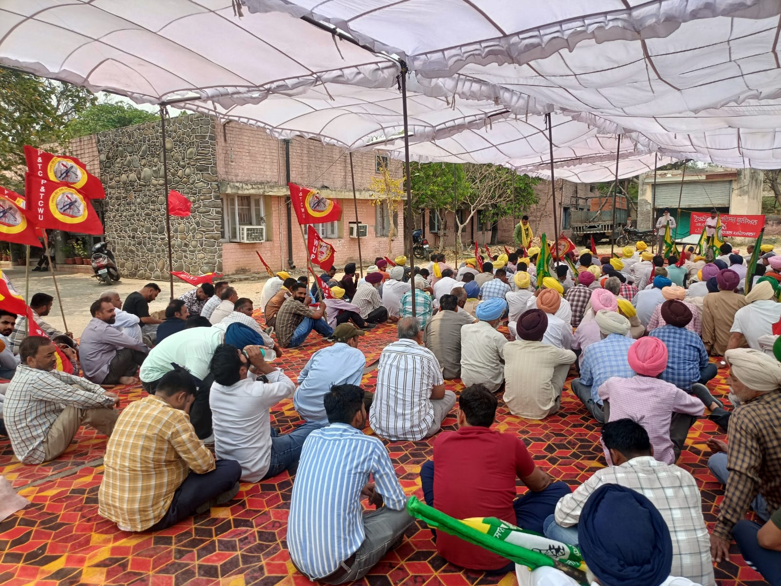 May Day was celebrated as anti-privatization day by staging a sit-in in front of the zonal office.